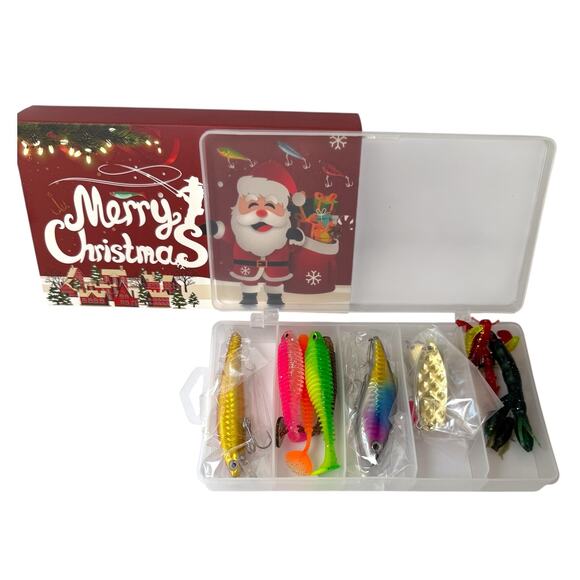 Unbranded Other - Holiday Fishing Lure Gift Set – Multi-Color Soft & Hard Baits Assortment | New